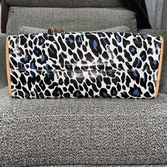 Consuela Leopard Print Tote with Yellow Floral Design - Picture 3 of 5